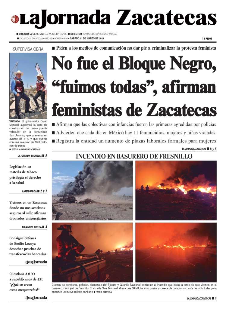11 de Marzo de 2023 – No fue el Bloque Negro, “fuimos todas”, afirman feministas de Zacatecas