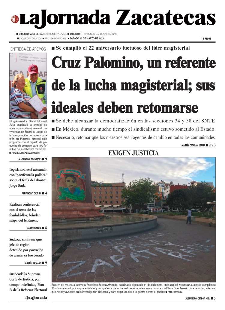 25 de Marzo de 2023 – Cruz Palomino, un referente de la lucha magisterial; sus ideales deben retomarse