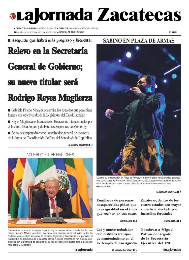 06 de Abril de 2023 – Relevo en la Secretaría General de Gobierno; su nuevo titular será Rodrigo Reyes Mugüerza