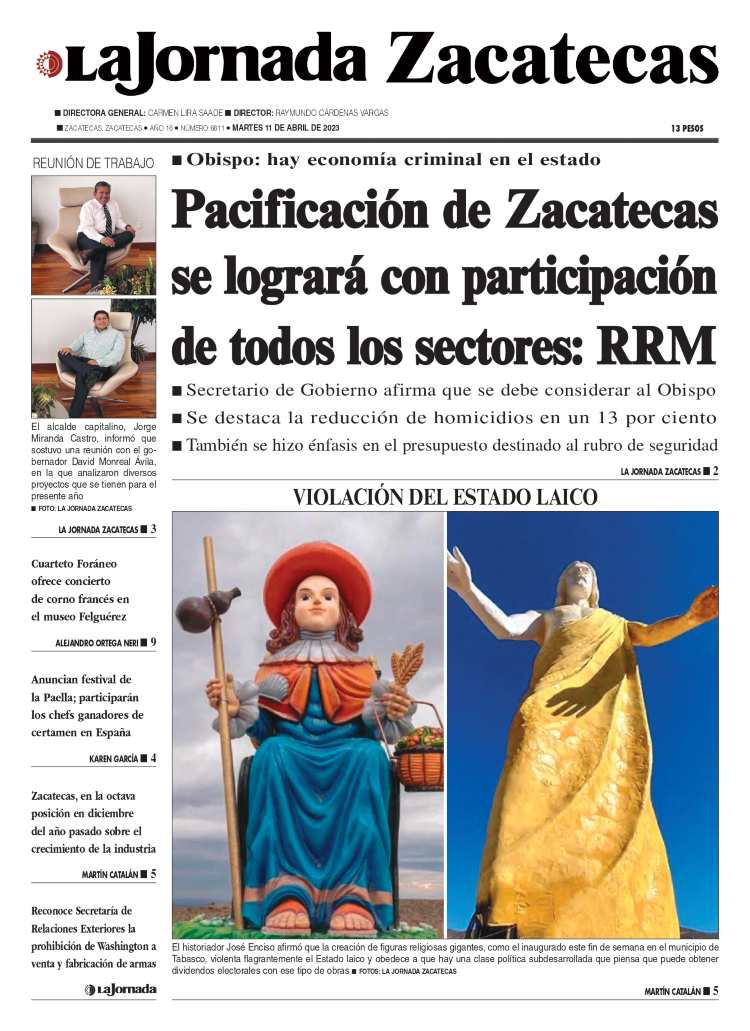 11 de Abril de 2023 – Pacificación de Zacatecas se logrará con participación de todos los sectores: RRM