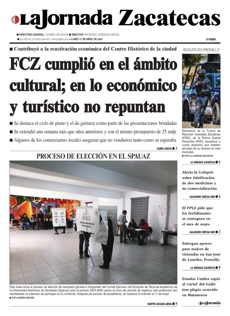 17 de Abril de 2023 – FCZ cumplió en el ámbito cultural; en lo económico y turístico no repuntan