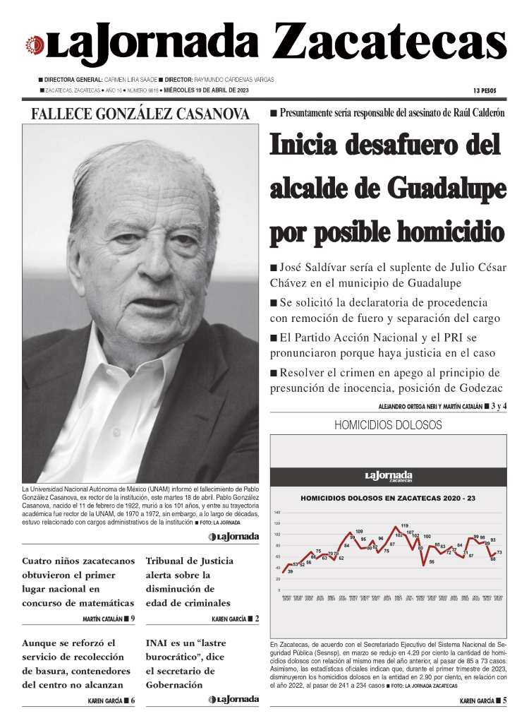19 de Abril de 2023 – Inicia desafuero del alcalde de Guadalupe por posible homicidio