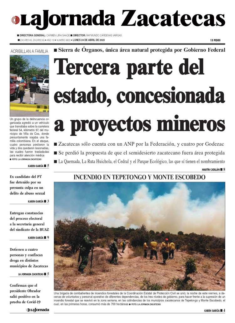 24 de Abril de 2023 – Tercera parte del estado, concesionada a proyectos mineros