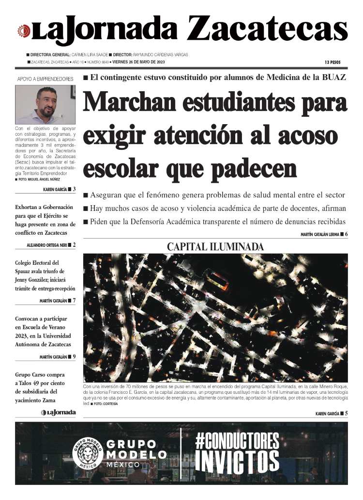 26 de Mayo de 2023 – Marchan estudiantes para exigir atención al acoso escolar que padecen