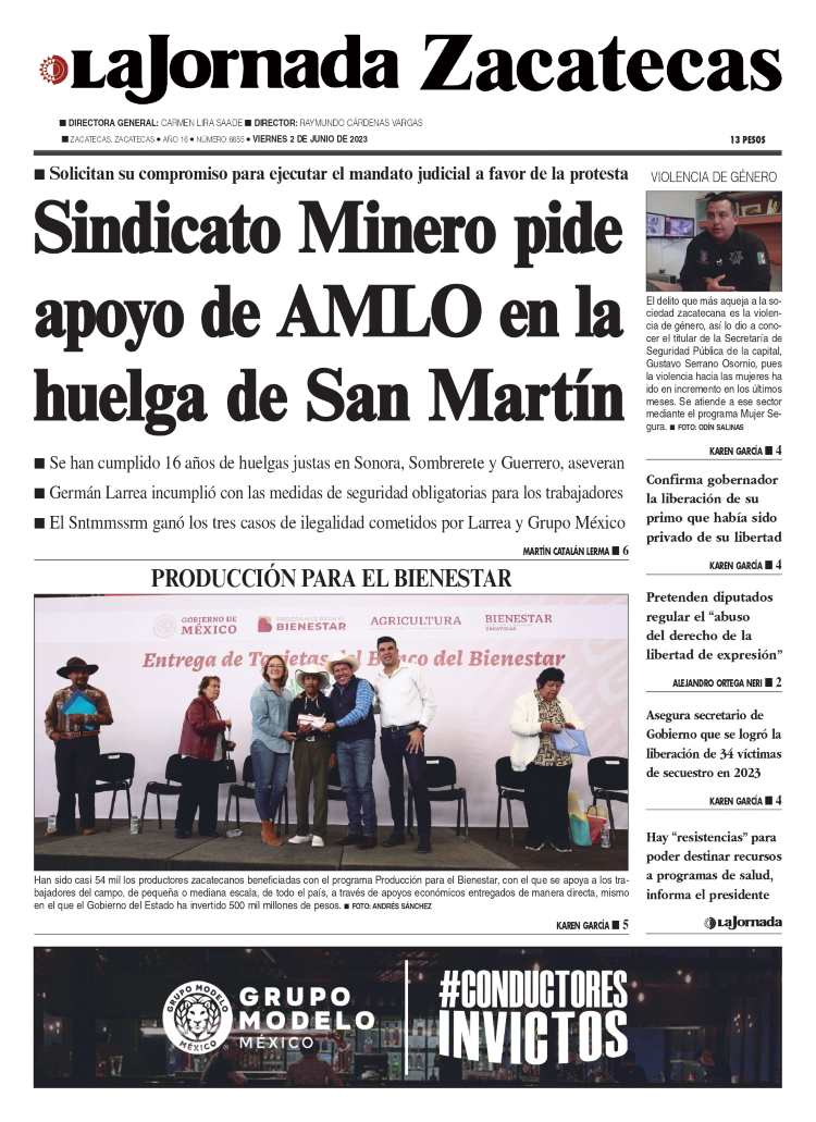 02 de Junio de 2023 – Sindicato Minero pide apoyo de AMLO en la huelga de San Martín