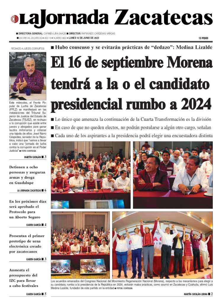 12 de Junio de 2023 – El 16 de septiembre Morena tendrá a la o el candidato presidencial rumbo a 2024
