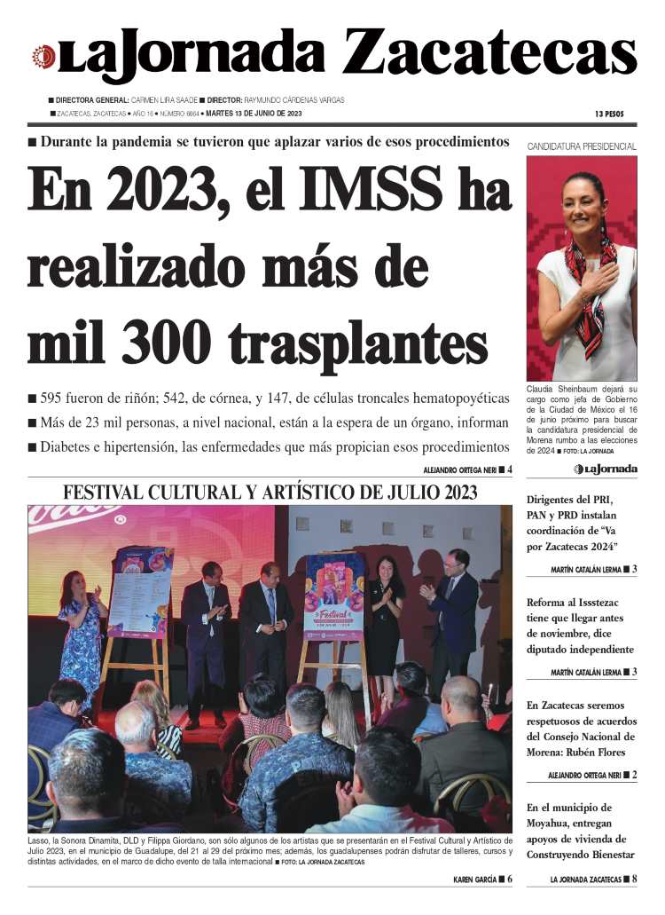 13 de Junio de 2023 – En 2023, el IMSS ha realizado más de mil 300 trasplantes