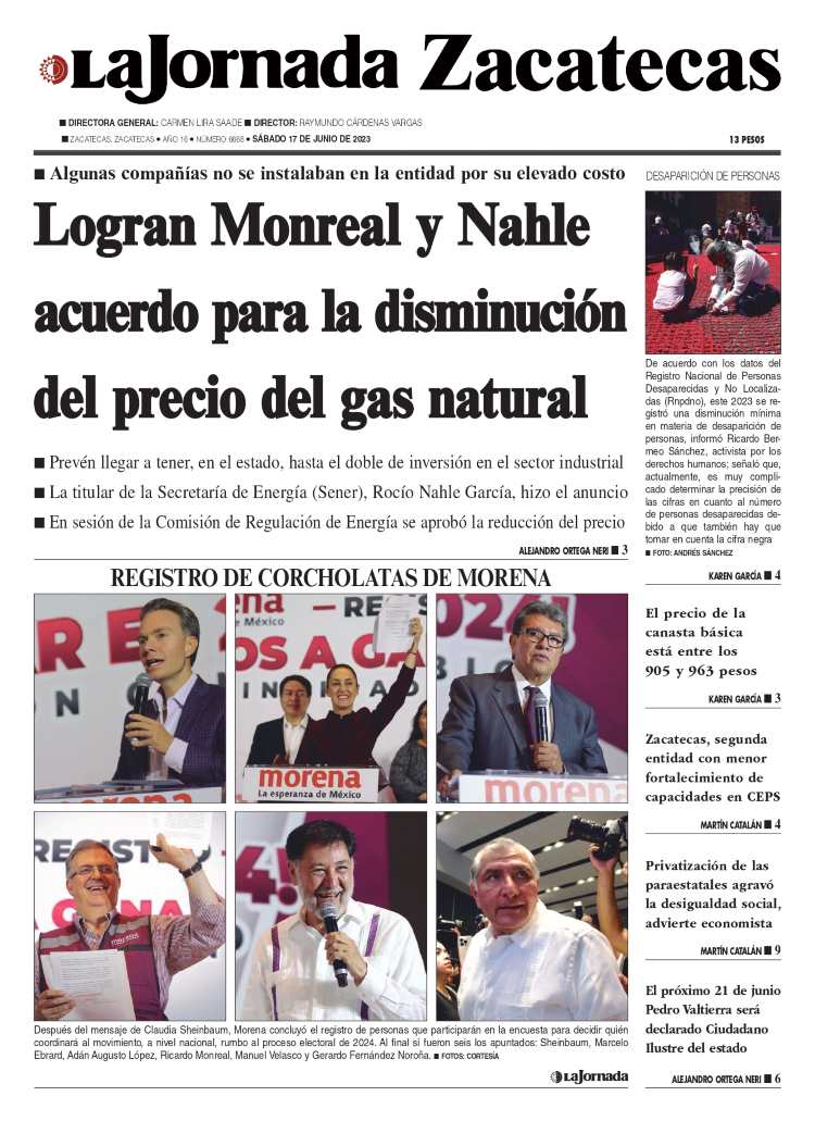 17 de Junio de 2023 -Logran Monreal y Nahle acuerdo para la disminución del precio del gas natural