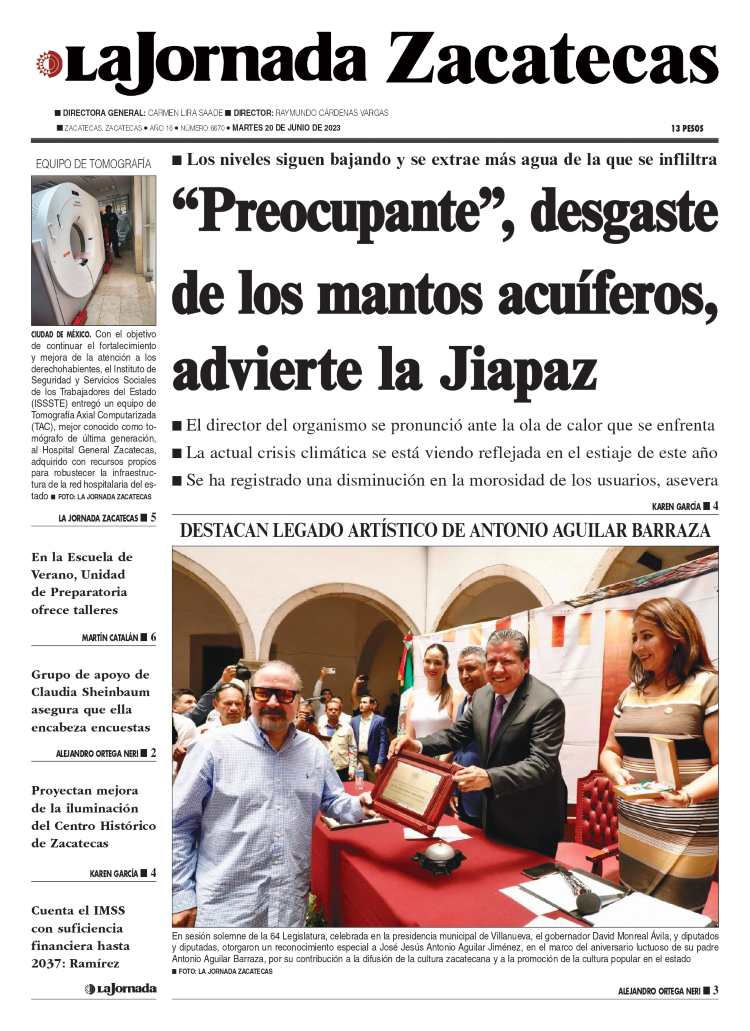 20 de Junio de 2023 – “Preocupante”, desgaste de los mantos acuíferos, advierte la Jiapaz