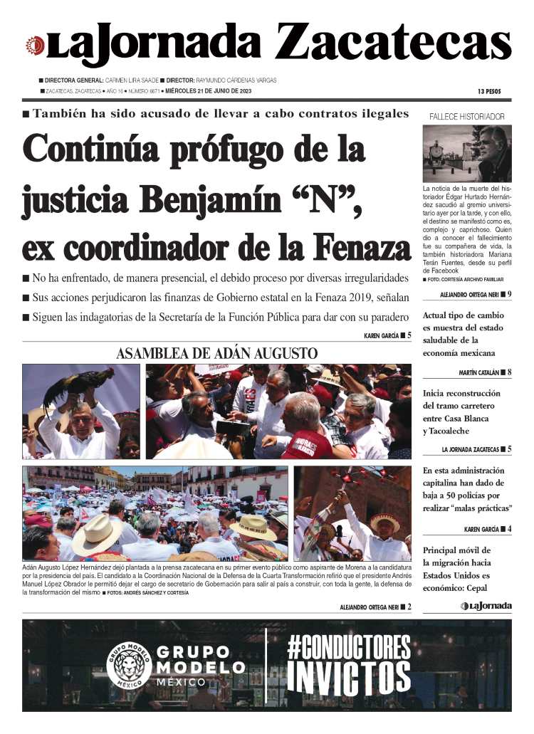 21 de Junio de 2023 – Continúa prófugo de la justicia Benjamín “N”, ex coordinador de la Fenaza