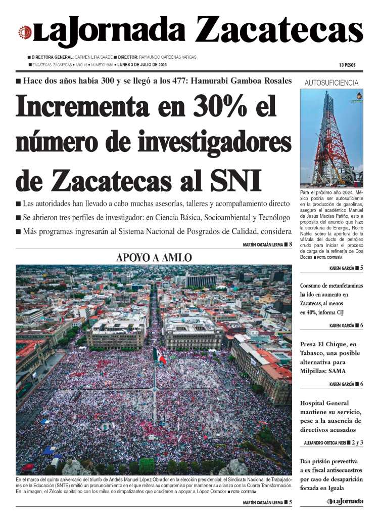 03 de Julio de 2023 – Incrementa en 30% el número de investigadores de Zacatecas al SNI