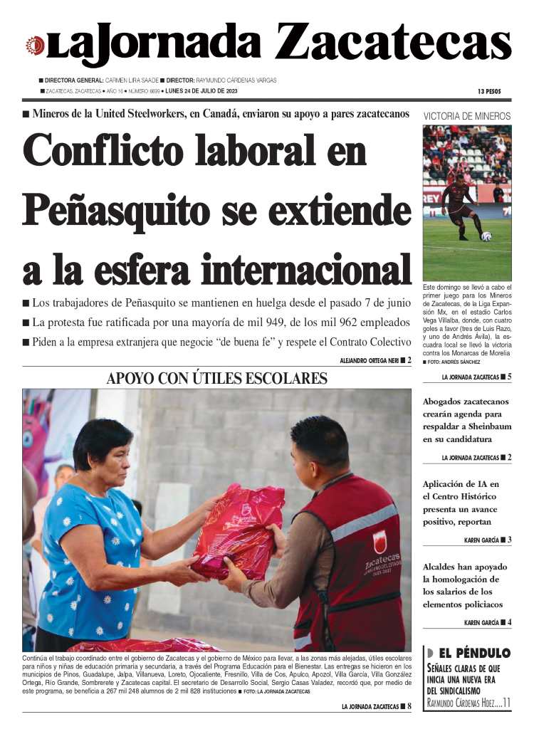 24 de Julio de 2023 – Conflicto laboral en Peñasquito se extiende a la esfera internacional