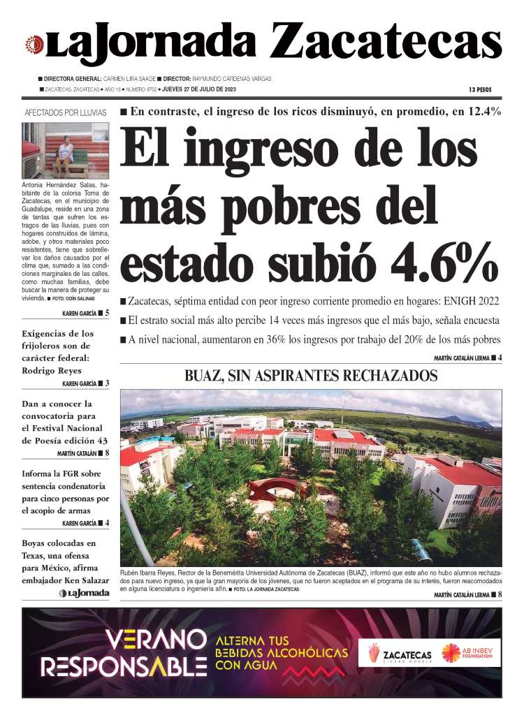 27 de Julio de 2023 – El ingreso de los más pobres del estado subió 4.6%