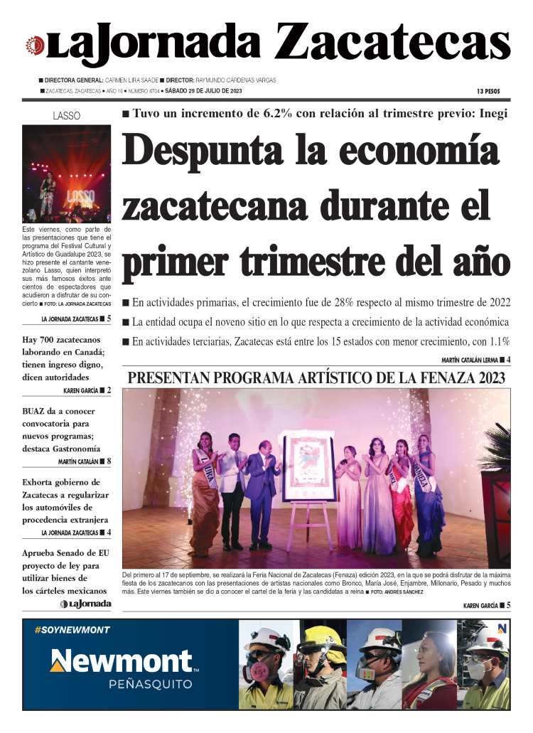 29 de Julio de 2023 – Despunta la economía zacatecana durante el primer trimestre del año