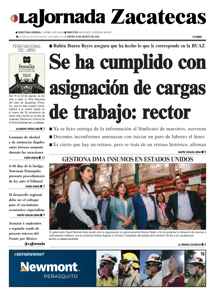 10 de Agosto de 2023 – Se ha cumplido con asignación de cargas de trabajo: rector