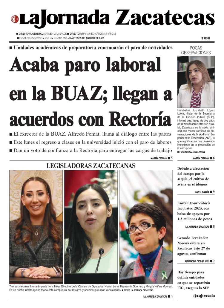 15 de Agosto de 2023 – Acaba paro laboral en la BUAZ; llegan a acuerdos con Rectoría
