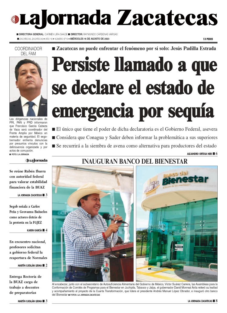16 de Agosto de 2023 – Persiste llamado a que se declare el estado de emergencia por sequía