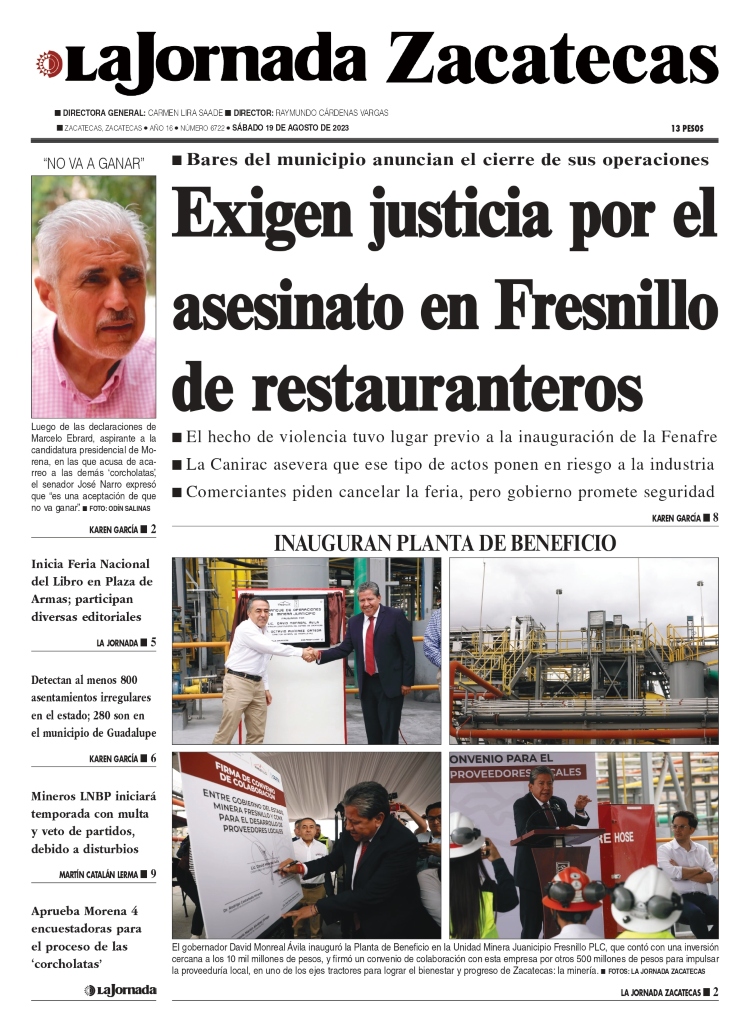 19 de Agosto de 2023 – Exigen justicia por el asesinato en Fresnillo de restauranteros