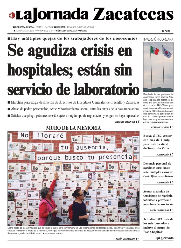 30 de Agosto de 2023 – Se agudiza crisis en hospitales; están sin servicio de laboratorio