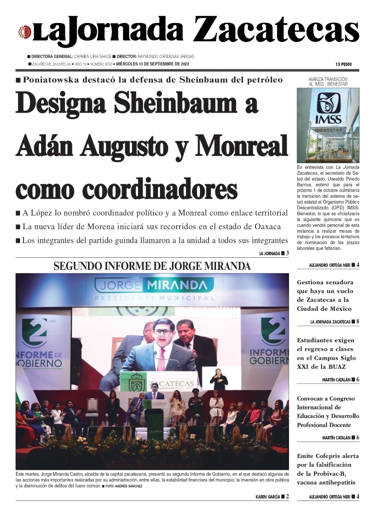 13 de Septiembre de 2023 – Designa Sheinbaum a Adán Augusto y Monreal como coordinadores