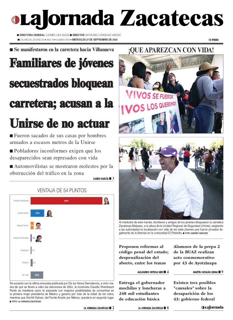 27 de Septiembre de 2023 – Familiares de jóvenes secuestrados bloquean carretera; acusan a la Unirse de no actuar