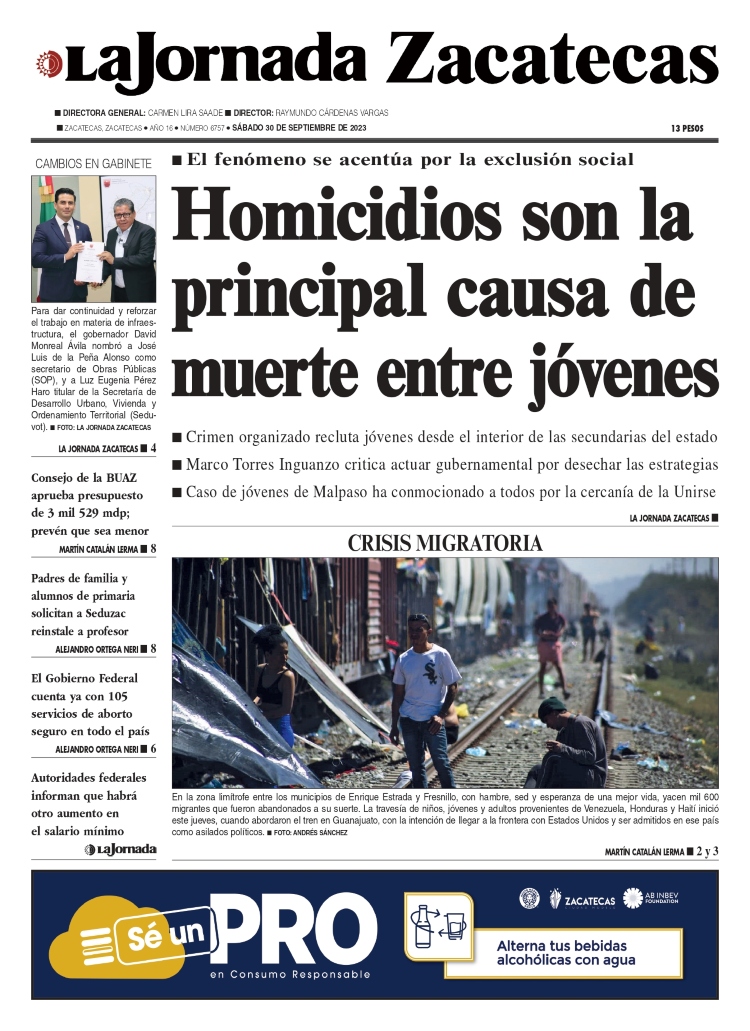 30 de Septiembre de 2023 – Homicidios son la principal causa de muerte entre jóvenes