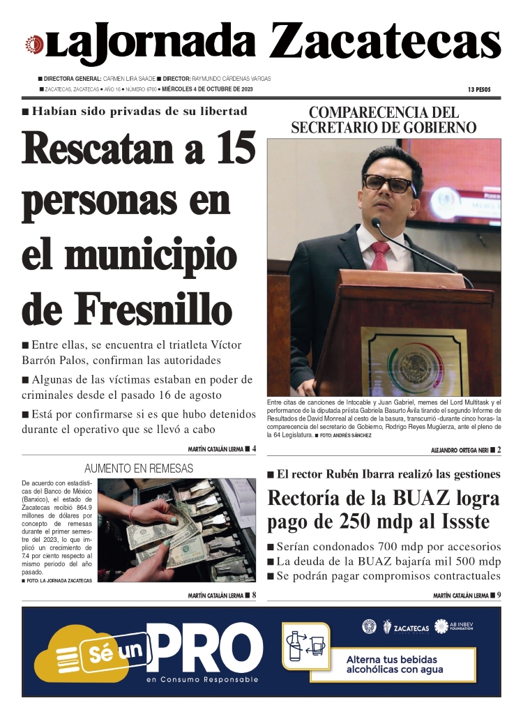 04 de Octubre de 2023 – Rescatan a 15 personas en el municipio de Fresnillo