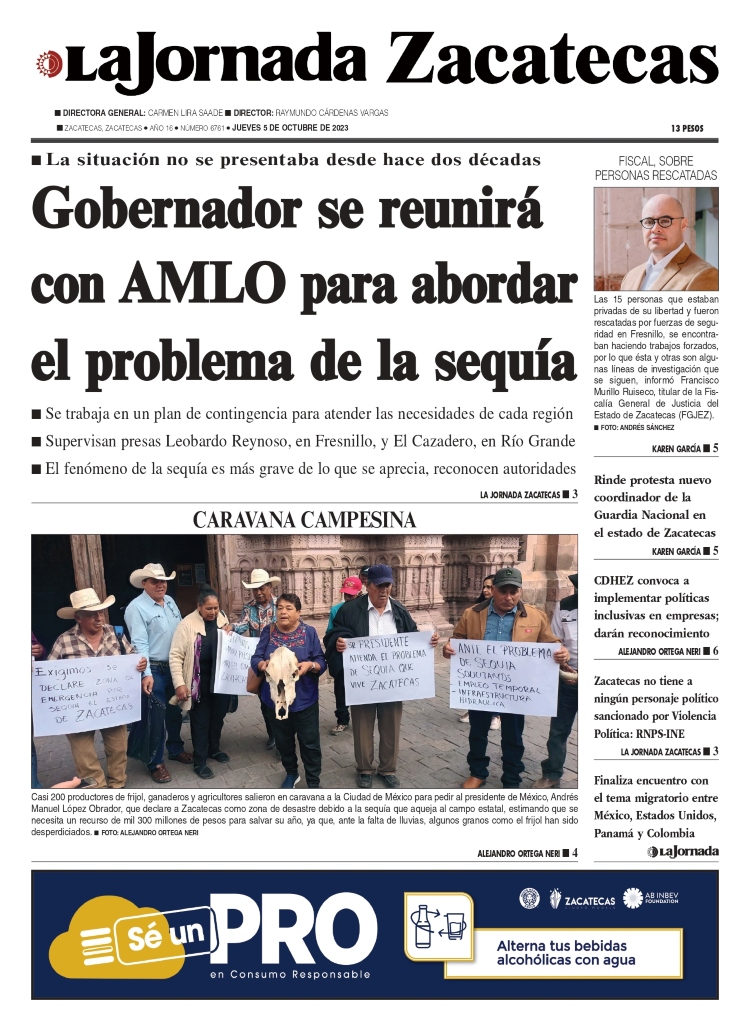 05 de Octubre de 2023 – Gobernador se reunirá con AMLO para abordar el problema de la sequía