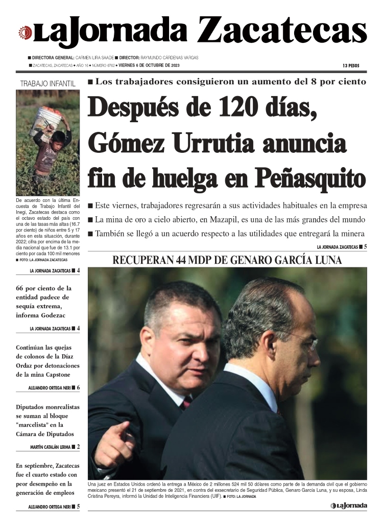 06 de Octubre de 2023 – Después de 120 días, Gómez Urrutia anuncia fin de huelga en Peñasquito