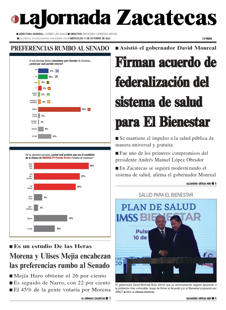 11 de Octubre de 2023 -Firman acuerdo de federalización del sistema de salud para El Bienestar