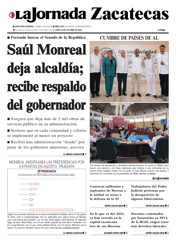 23 de Octubre de 2023 – Saúl Monreal deja alcaldía; recibe respaldo del gobernador