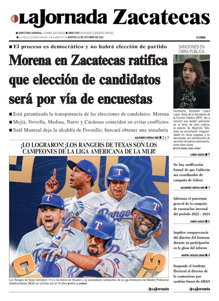 24 de Octubre de 2023 – Morena en Zacatecas ratifica que elección de candidatos será por vía de encuestas