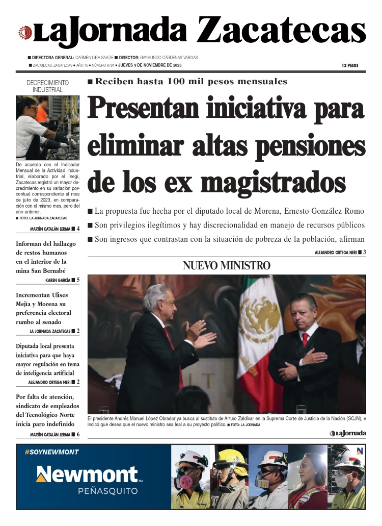 09 de Noviembre de 2023 – Presentan iniciativa para eliminar altas pensiones de los ex magistrados