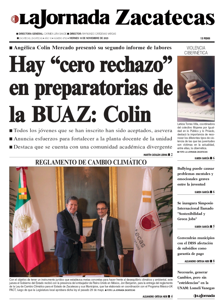 10 de Noviembre de 2023 – Hay “cero rechazo” en preparatorias de la BUAZ: Colin