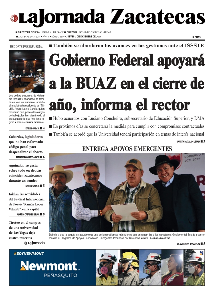 07 de Diciembre de 2023 – Gobierno Federal apoyará a la BUAZ en el cierre de año, informa el rector