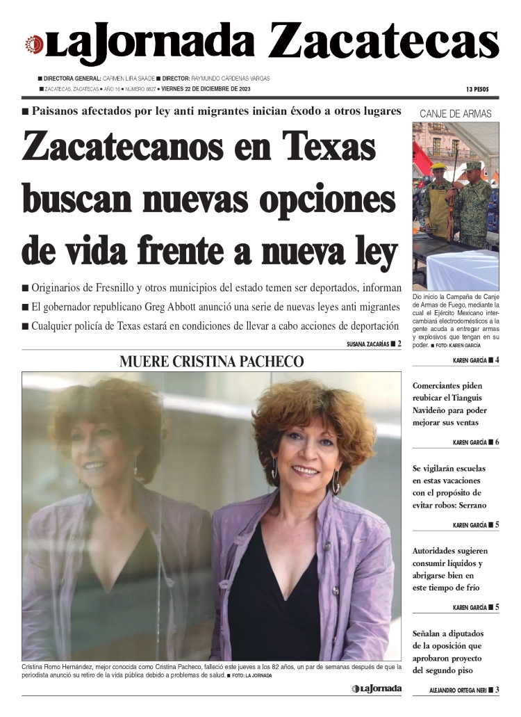 22 de Diciembre de 2023 – Zacatecanos en Texas buscan nuevas opciones de vida frente a nueva ley