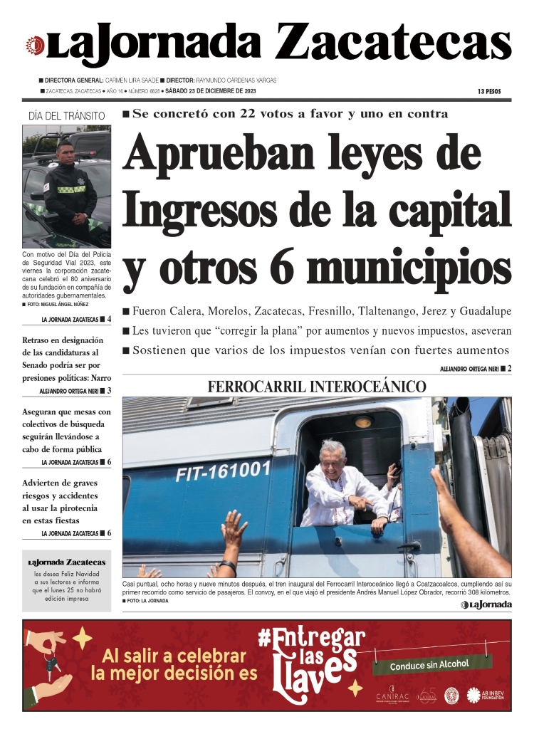 23 de Diciembre de 2023 – Aprueban leyes de Ingresos de la capital y otros 6 municipios