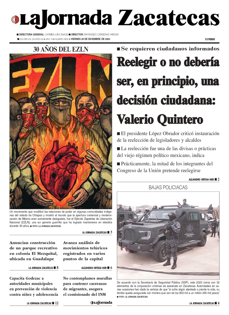29 de Diciembre de 2023 – Reelegir o no debería ser, en principio, una decisión ciudadana: Valerio Quintero