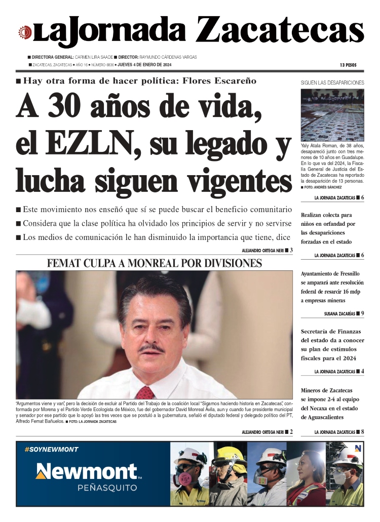 04 de Enero de 2024 – A 30 años de vida, el EZLN, su legado y lucha siguen vigentes