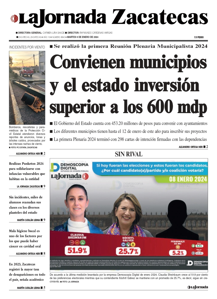 09 de Enero de 2024 – Convienen municipios y el estado inversión superior a los 600 mdp