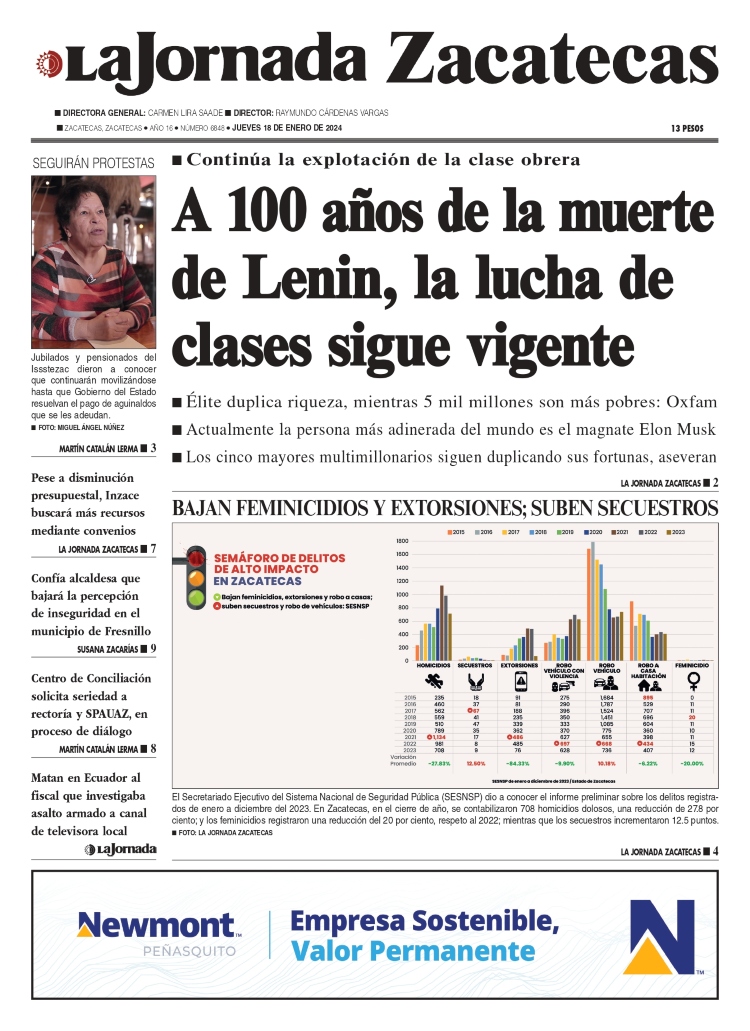 18 de Enero de 2024 – A 100 años de la muerte de Lenin, la lucha de clases sigue vigente