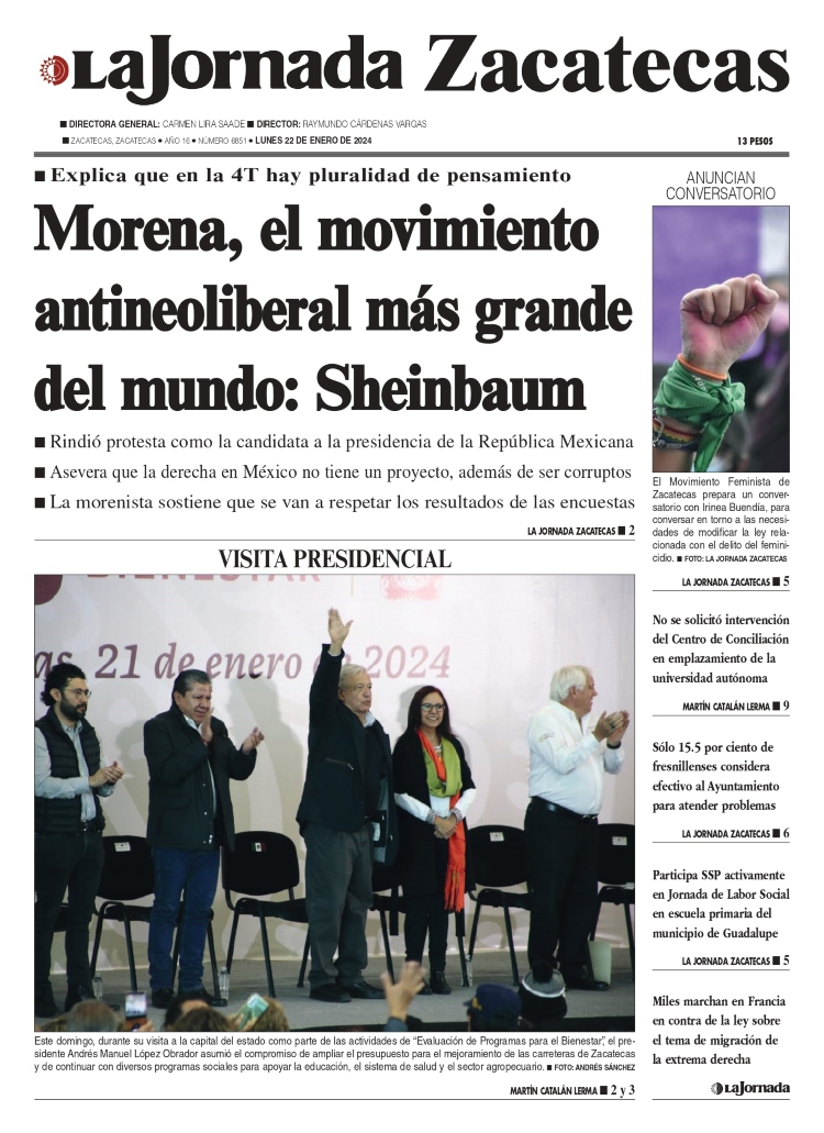 22 de Enero de 2024 – Morena, el movimiento antineoliberal más grande del mundo: Sheinbaum