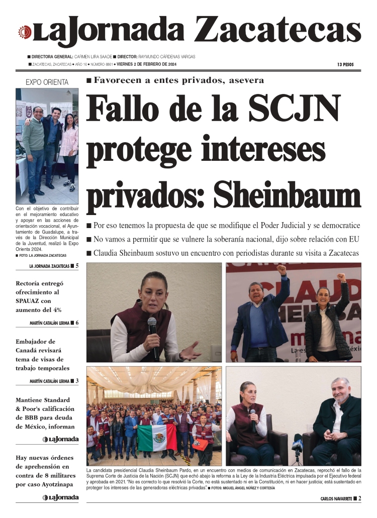 02 de Febrero de 2024 – Fallo de la SCJN protege intereses privados: Sheinbaum