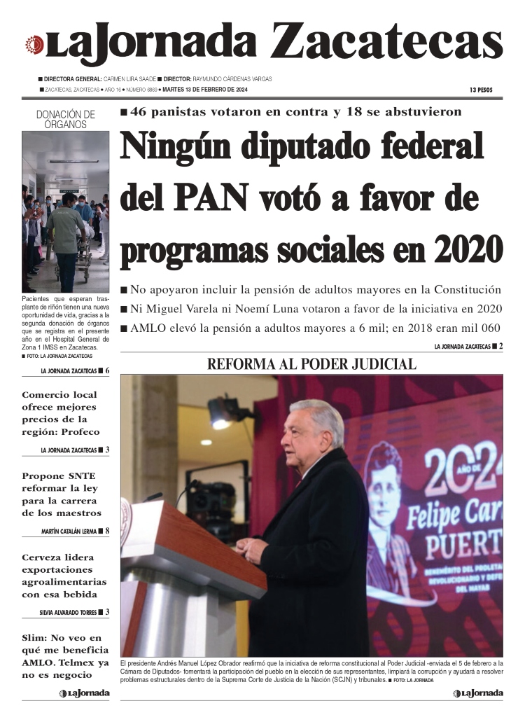 13 de Febrero de 2024 – Ningún diputado federal del PAN votó a favor de programas sociales en 2020