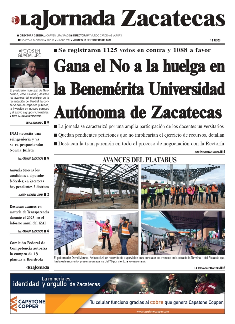 16 de Febrero de 2024 – Gana el No a la huelga en la Benemérita Universidad Autónoma de Zacatecas