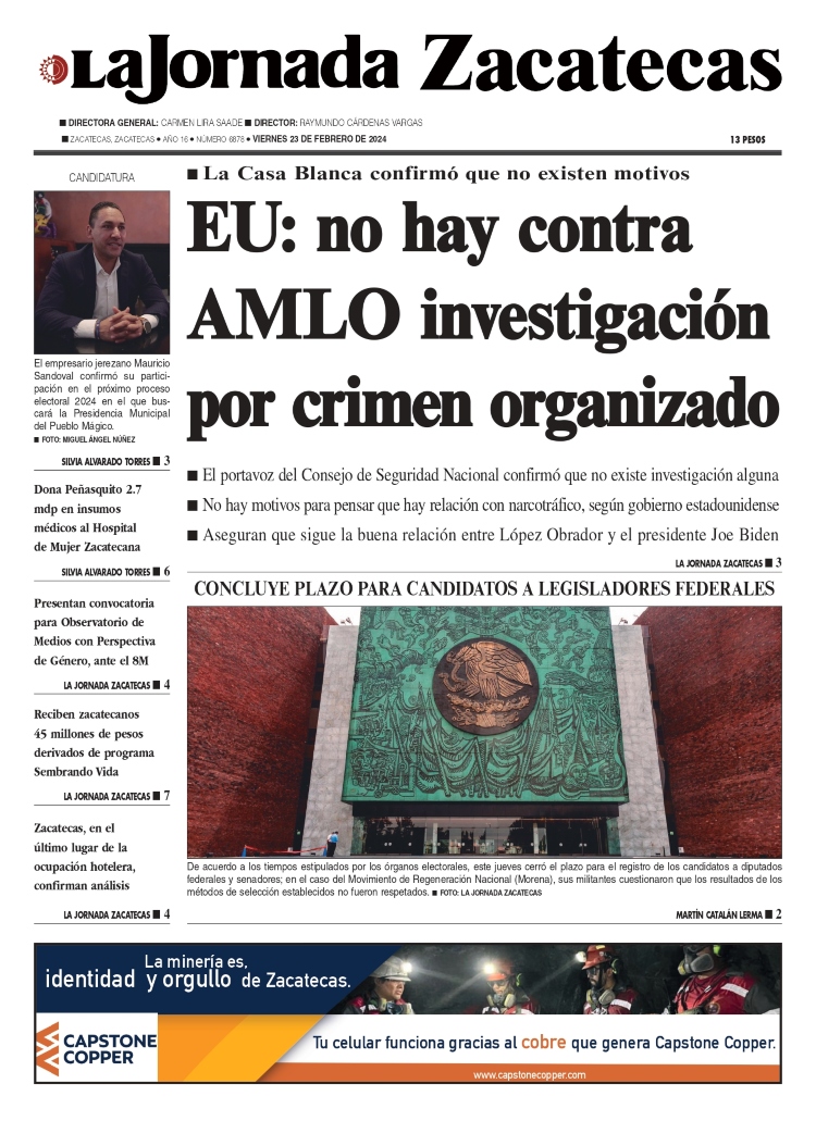 23 de Febrero de 2024 – EU: no hay contra AMLO investigación por crimen organizado