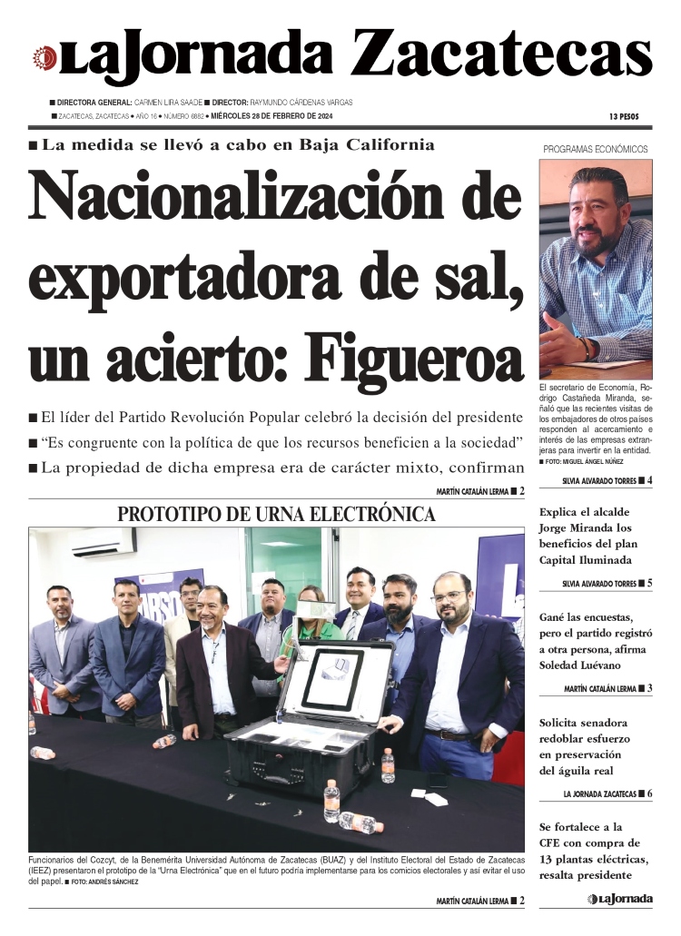 28 de Febrero de 2024 – Nacionalización de exportadora de sal, un acierto: Figueroa