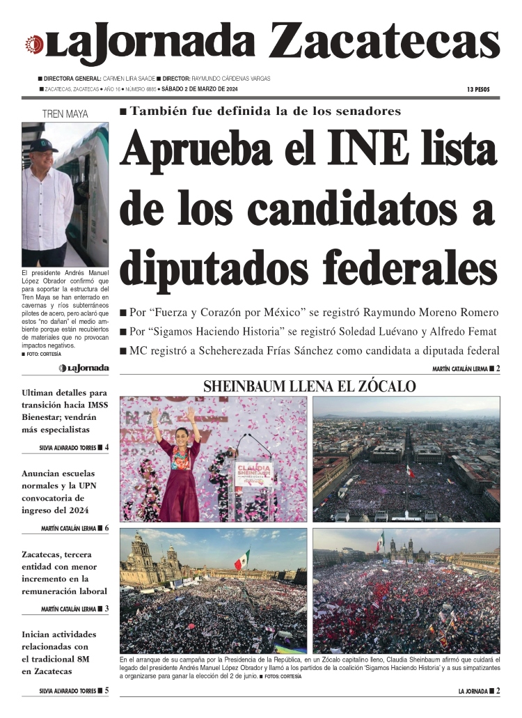 02 de Marzo de 2024 – Aprueba el INE lista de los candidatos a diputados federales