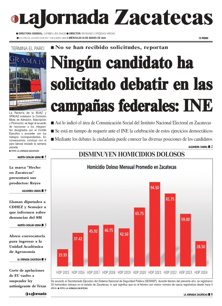 20 de Marzo de 2024 – Ningún candidato ha solicitado debatir en las campañas federales: INE