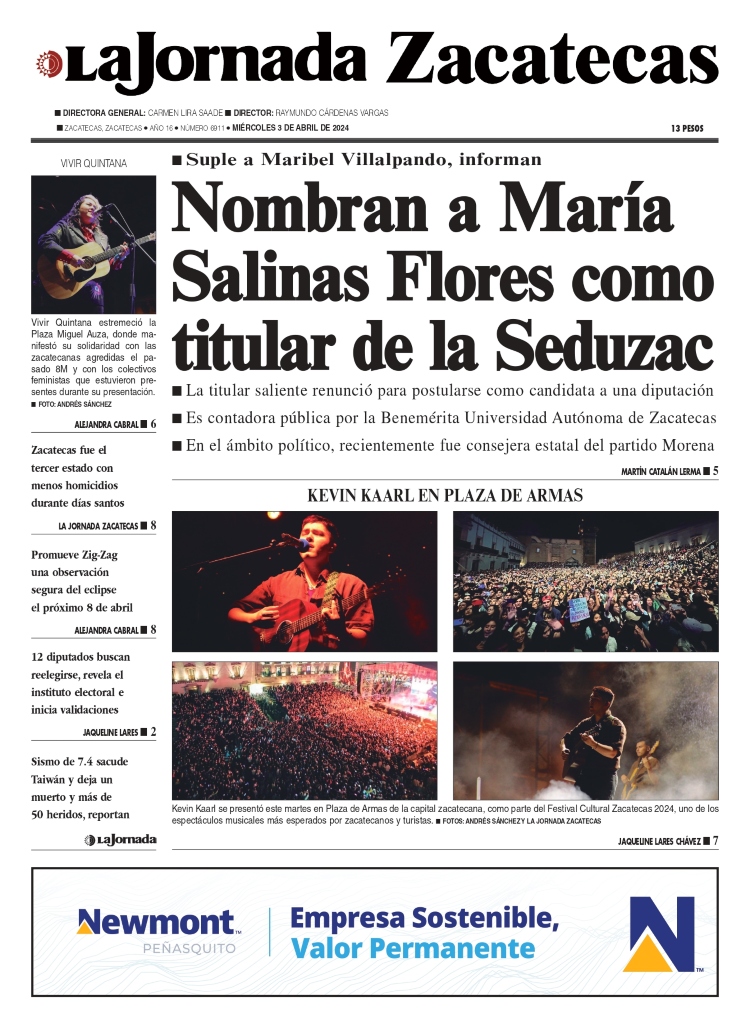 03 de Abril de 2024 – Nombran a María Salinas Flores como titular de la Seduzac